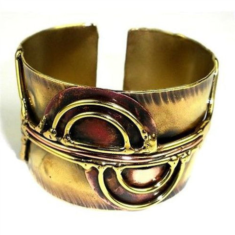Cello Brass and Copper Cuff - Brass Images (C)