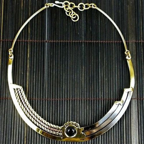 Onyx Ethnic Necklace - Brass Images (N)