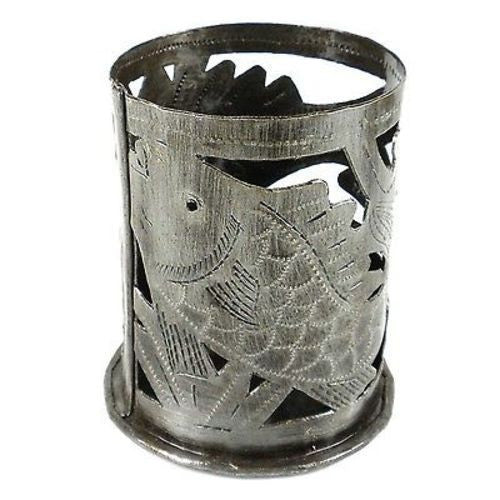 Metal Art Candle Holder Fish Design - Croix des Bouquets (O)