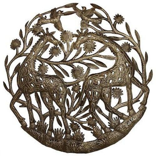 The Giraffes Metal Wall Art - Croix des Bouquets