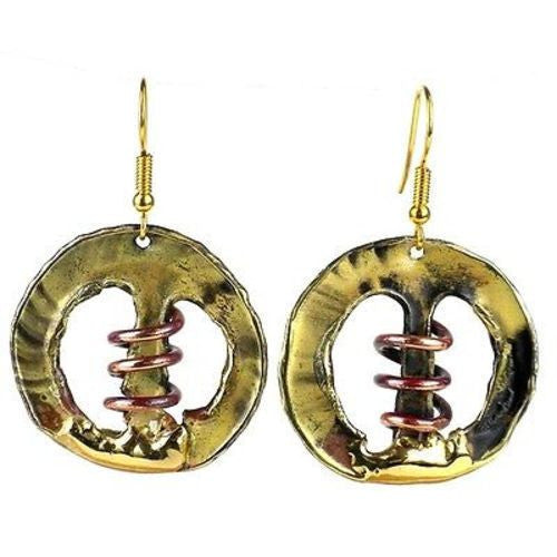 Copper Spring Brass Earrings - Brass Images (E)