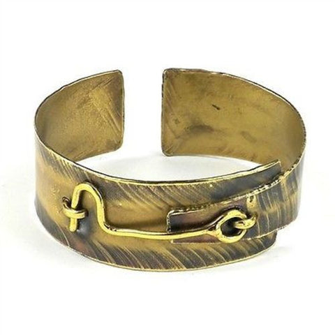 Hook and Eye Brass Cuff - Brass Images (C)
