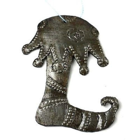 Stocking Design Steel Drum Ornament - Croix des Bouquets (H)