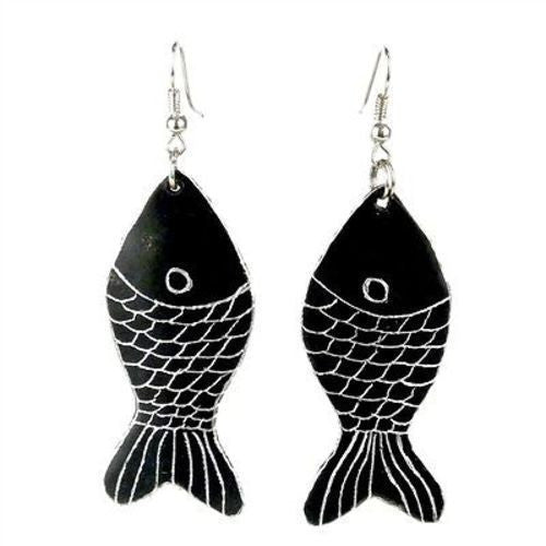 Recycled Aluminum Pan  Fish Earrings - BaobArt
