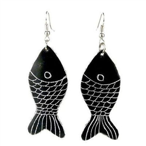 Recycled Aluminum Pan  Fish Earrings - BaobArt