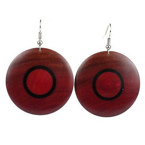 African Rosewood Disk Earrings - BaobArt