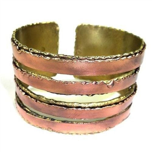 Brass and Copper Organic Cuff - Brass Images (C)