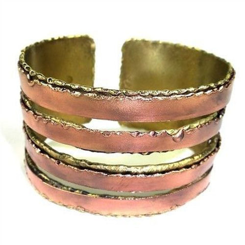 Brass and Copper Organic Cuff - Brass Images (C)