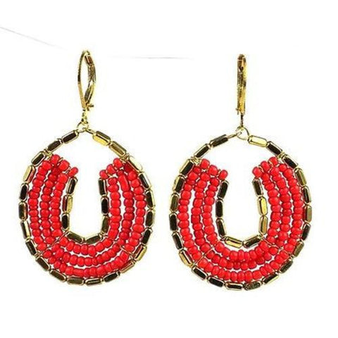 Byzantine Earrings in Red and Gold - WorldFinds