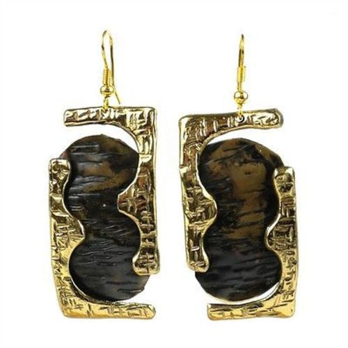 Road Less Traveled Brass Earrings - Brass Images (E)