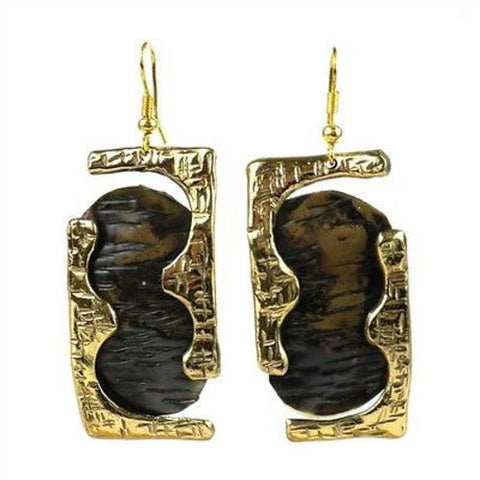 Road Less Traveled Brass Earrings - Brass Images (E)