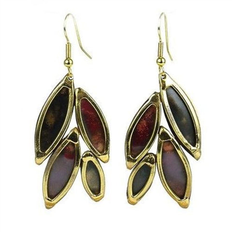 Leaves of Change Copper and Brass Earrings - Brass Images (E)