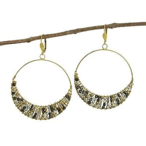 Ombre Cubist Hoop Earrings - WorldFinds