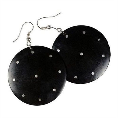 African Blackwood & Aluminum Inlaid Earrings - BaobArt