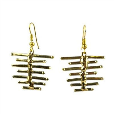 Fence Brass Earrings - Brass Images (E)