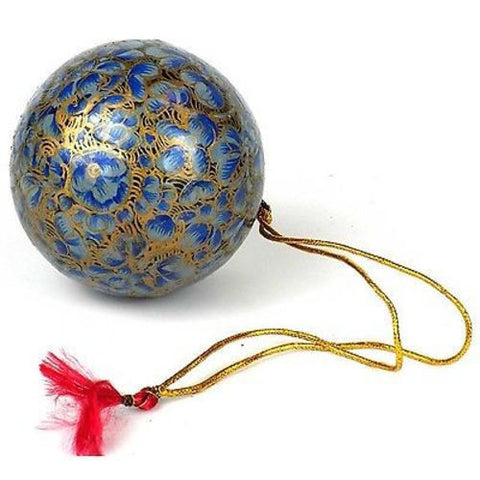Papier Mache Ball Ornament - 2.5 inch - Baby Blue - CFM (H)