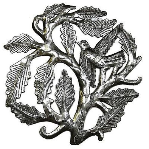 Small Tree of Life with a Single Bird 8 inch Wall Art - Croix des Bouquets